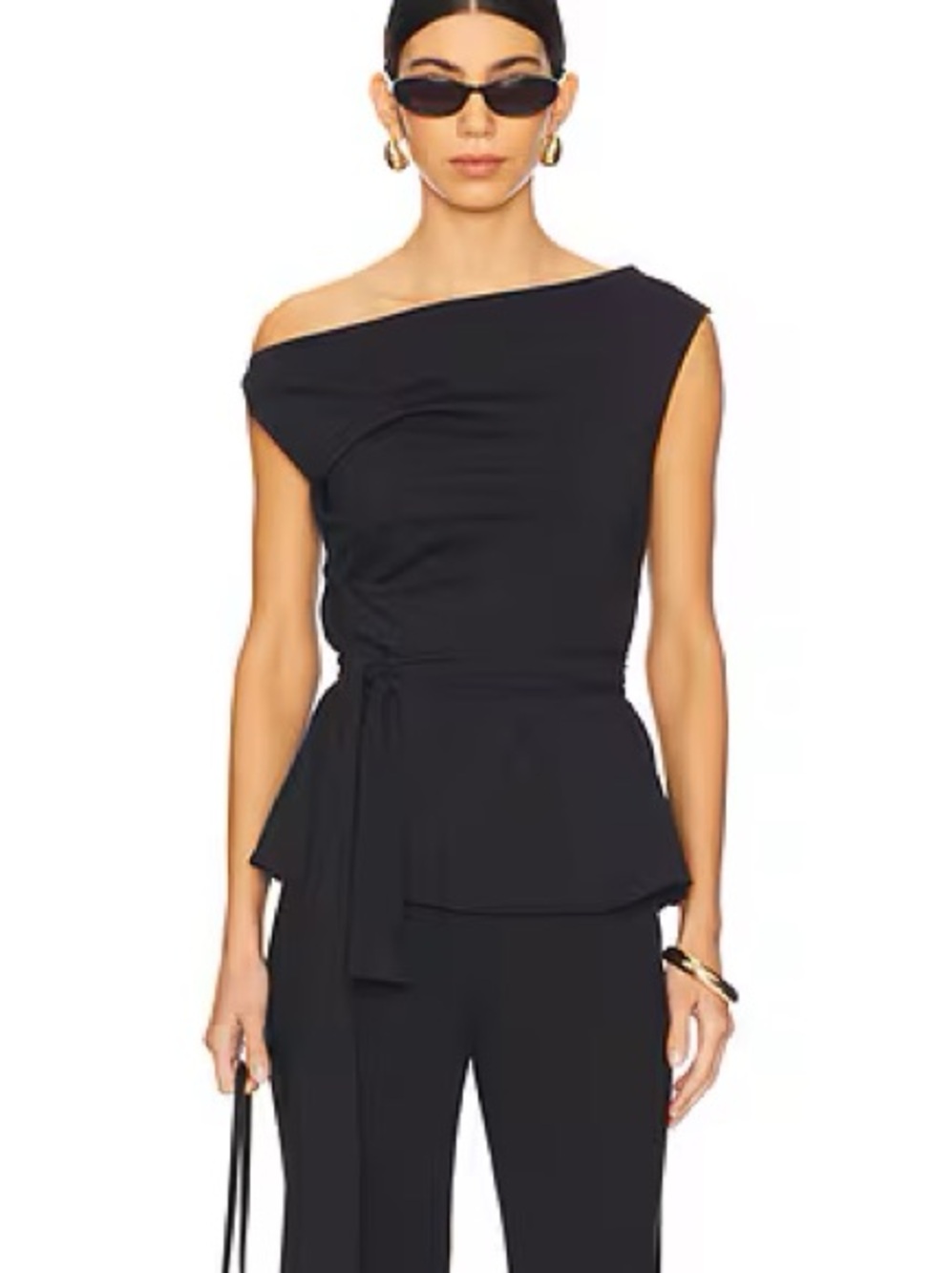 Rohe Black Off-Shoulder Wrap Top Size 40/US 10 - Picture 2 of 10